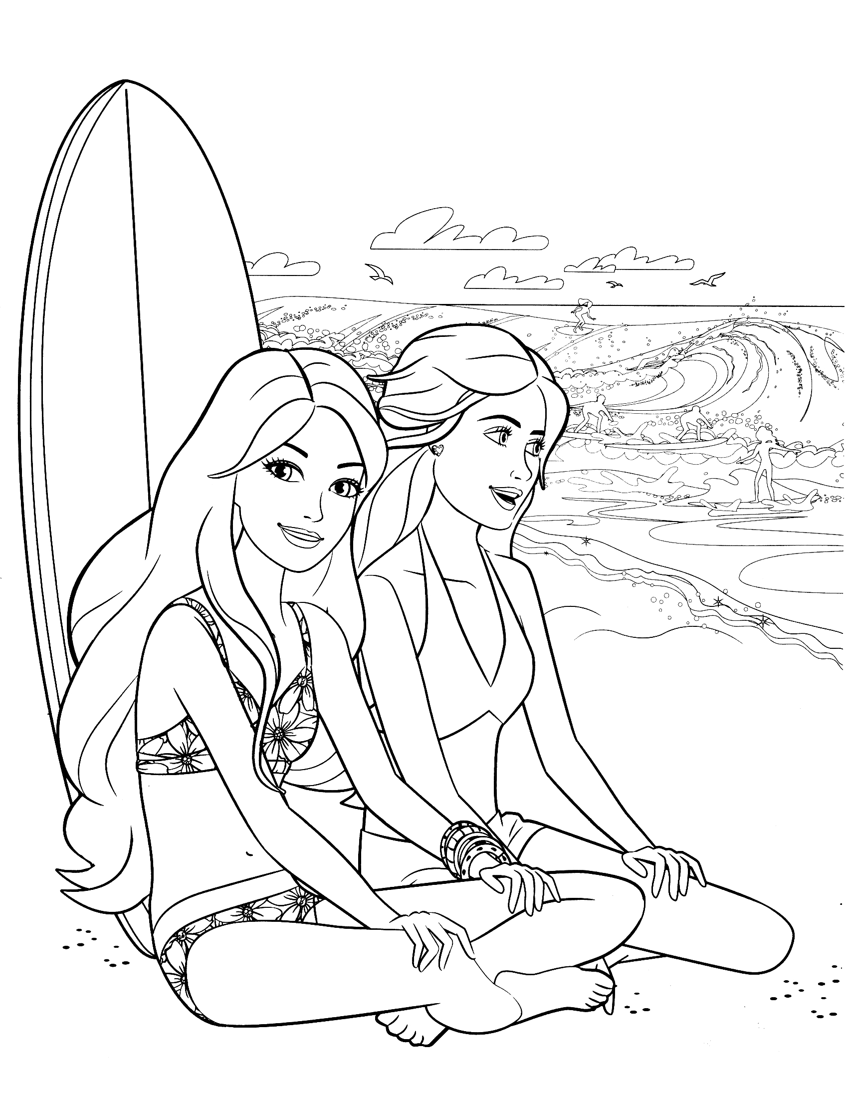 25+ Realistic Barbie School Coloring Pages Printable