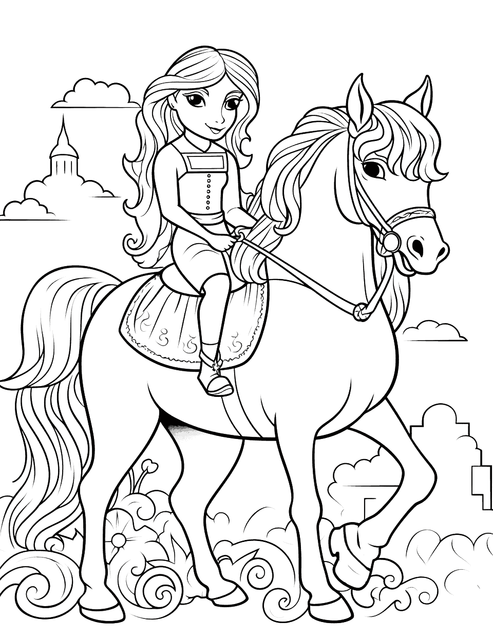 25+ Top Princess Horse Coloring Pages Printable