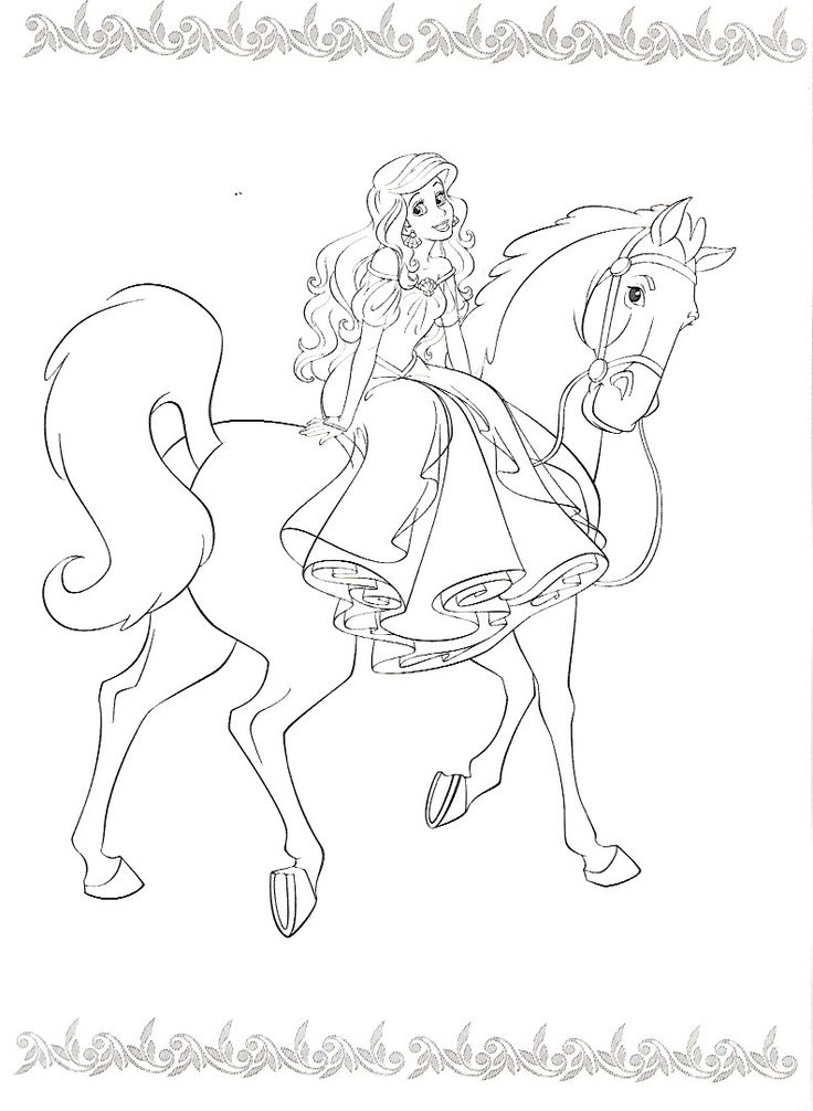 33+ Realistic Princess Horse Coloring Pages Printable