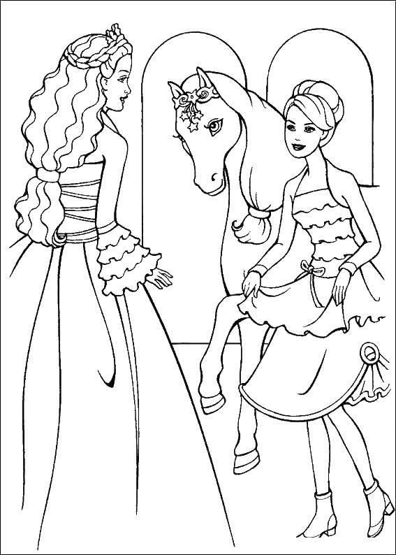 35+ Colorful Princess Horse Coloring Pages Printable