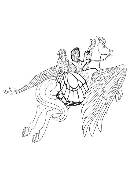 4+ Inspiring Princess Horse Coloring Pages Printable