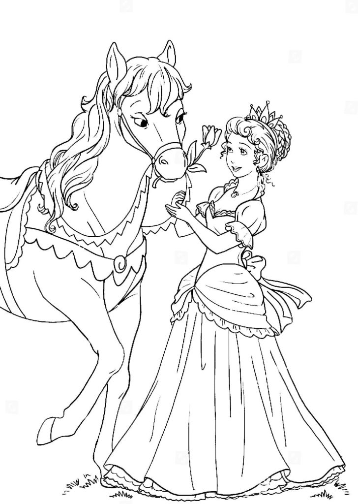 42+ Trendy Princess Horse Coloring Pages Printable