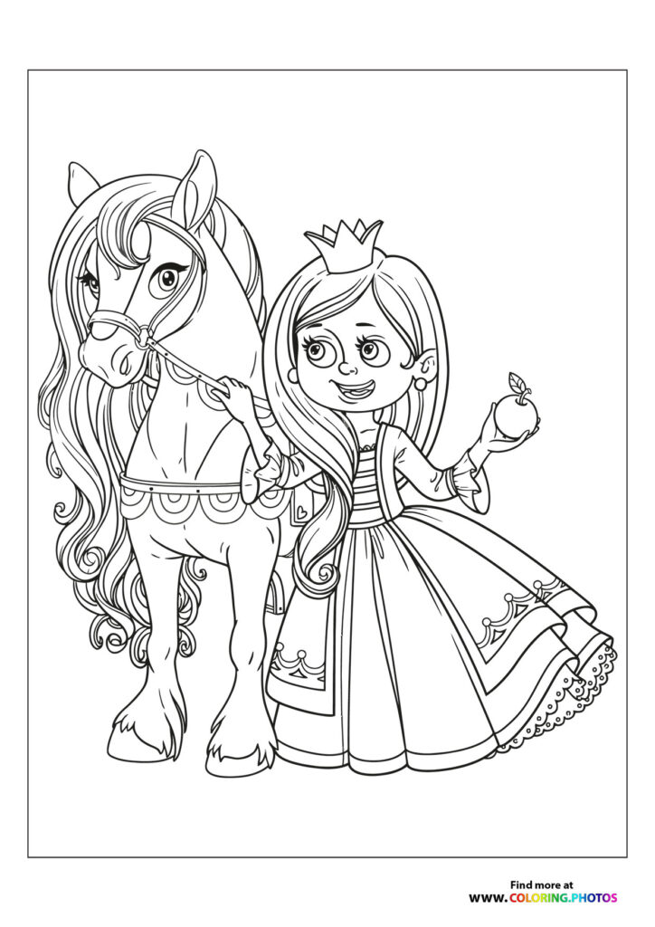 45+ Easy Princess Horse Coloring Pages Printable