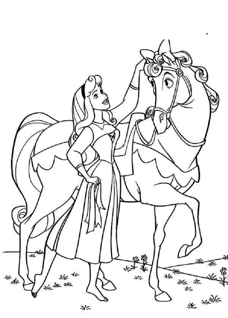 48+ Easy Princess Horse Coloring Pages Printable