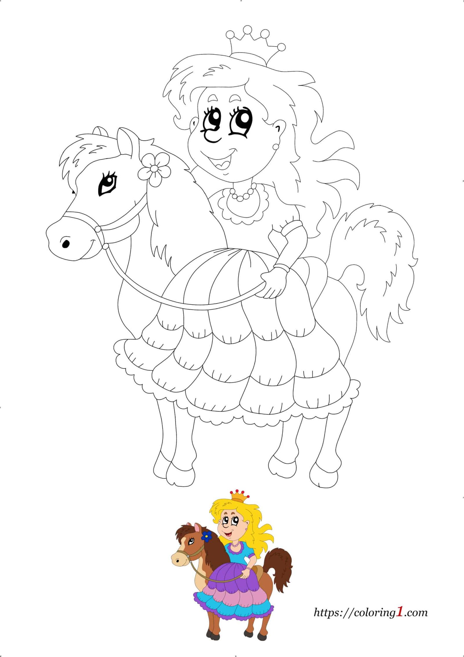 52+ Lovely Princess Horse Coloring Pages Printable