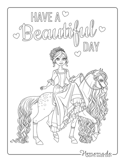 53+ New Princess Horse Coloring Pages Printable