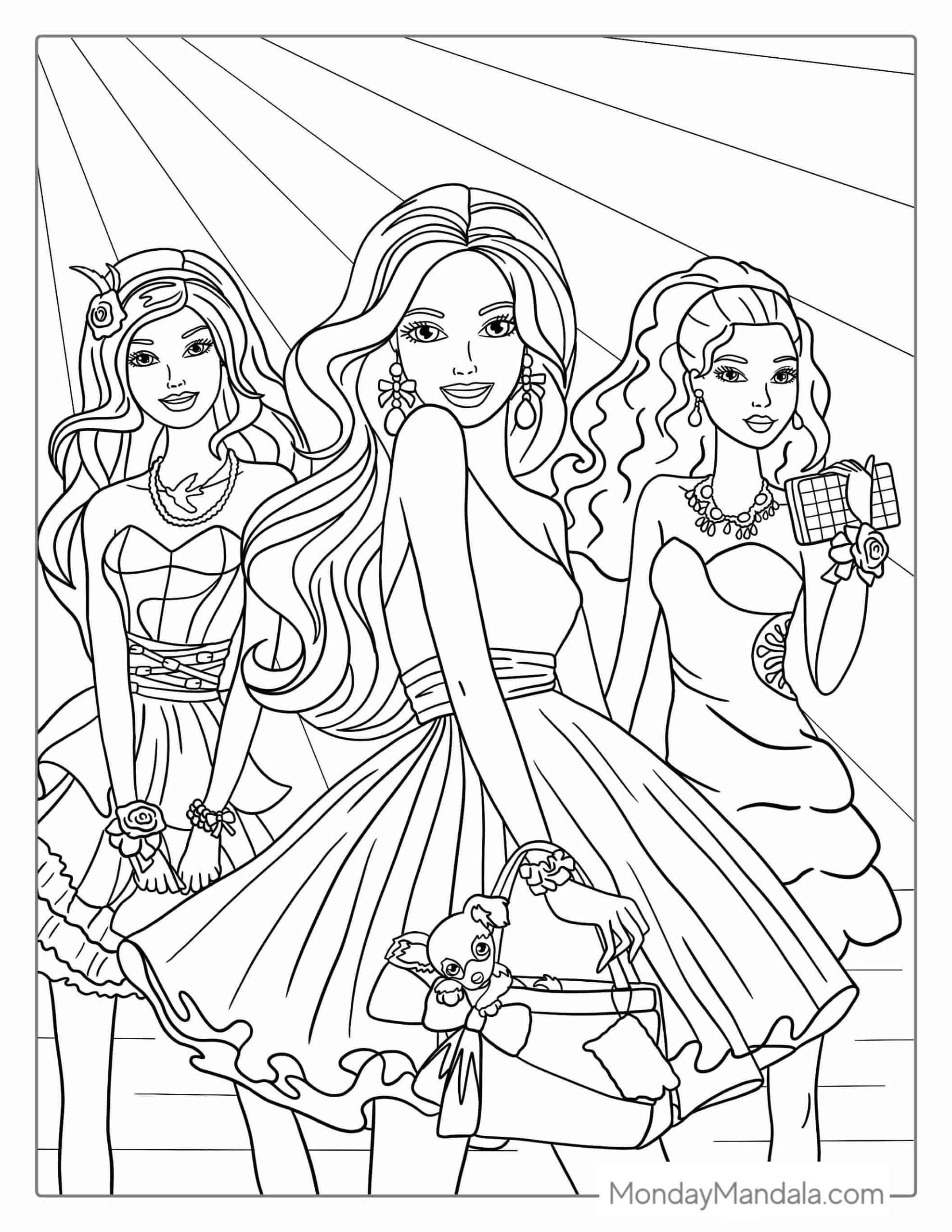 61+ Amazing Barbie School Coloring Pages Printable