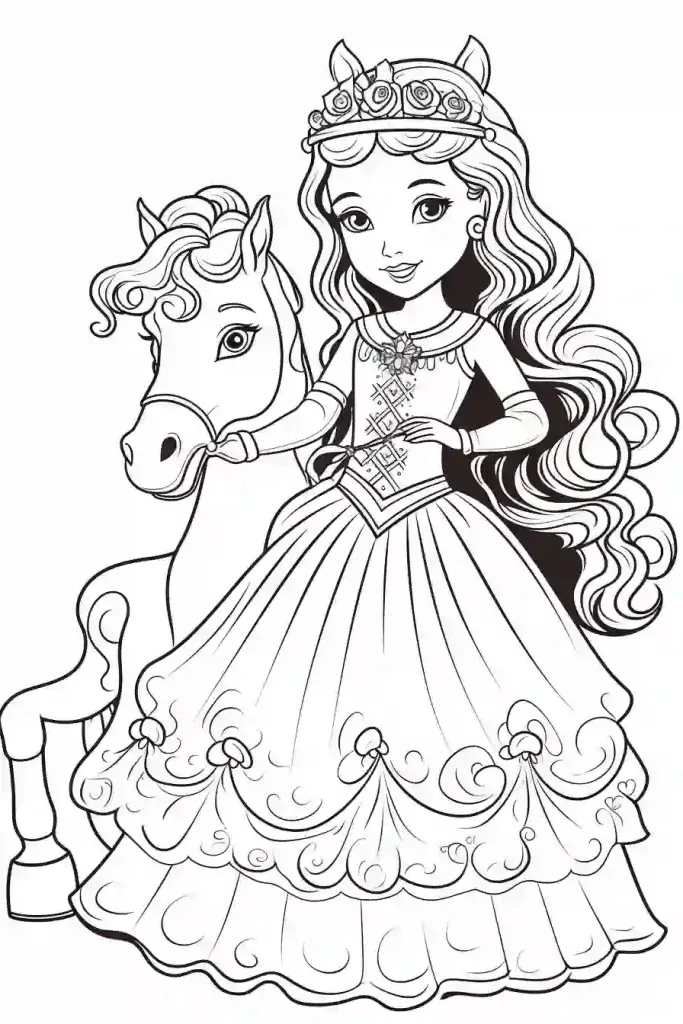 66+ Joyful Princess Horse Coloring Pages Printable