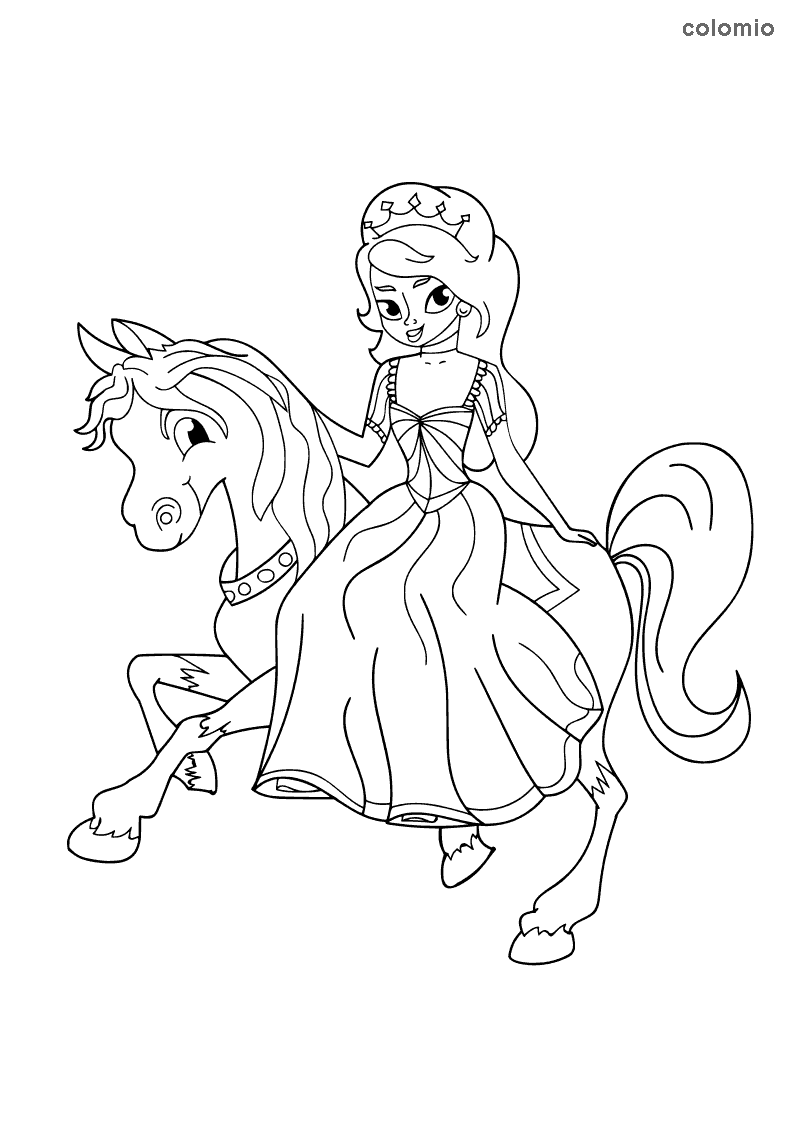 7+ Artistic Princess Horse Coloring Pages Printable