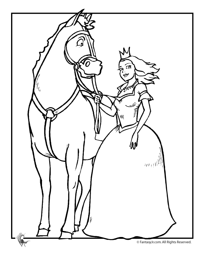 70+ Colorful Princess Horse Coloring Pages Printable