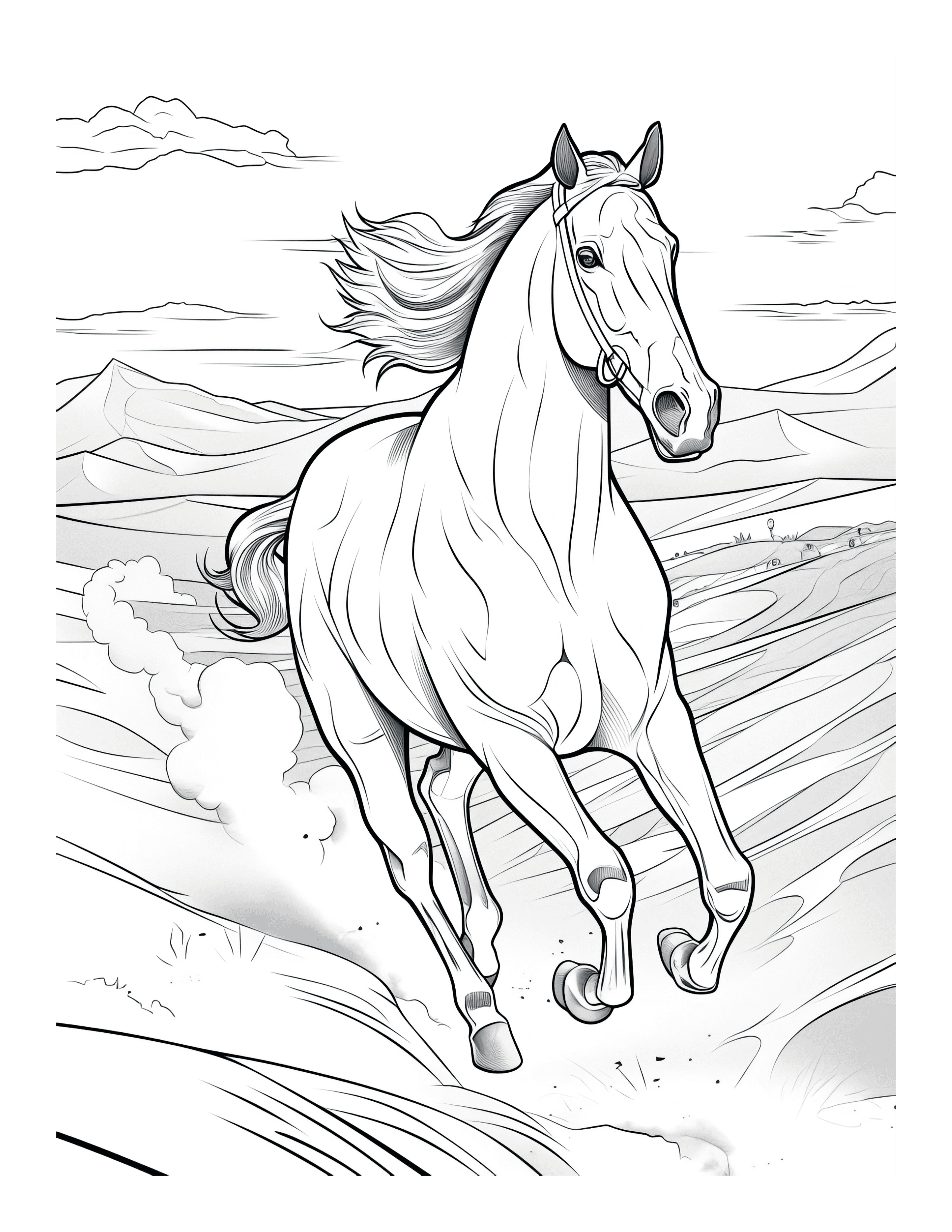 72+ Aesthetic Princess Horse Coloring Pages Printable