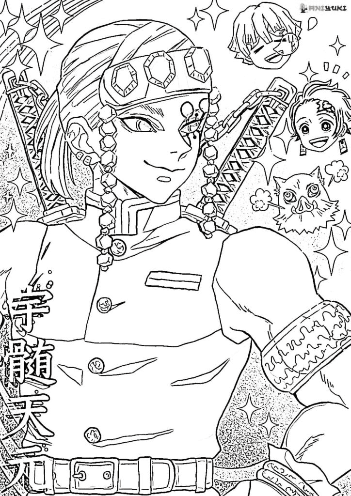 74+ Top Demon Slayer Stencil Coloring Pages Printable