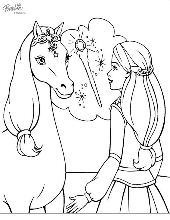 84+ Whimsical Princess Horse Coloring Pages Printable