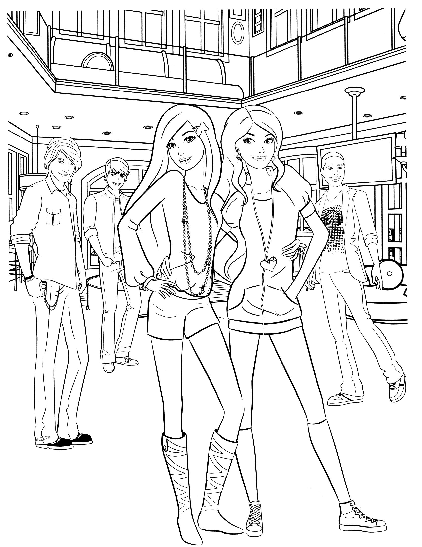 87+ Realistic Barbie School Coloring Pages Printable