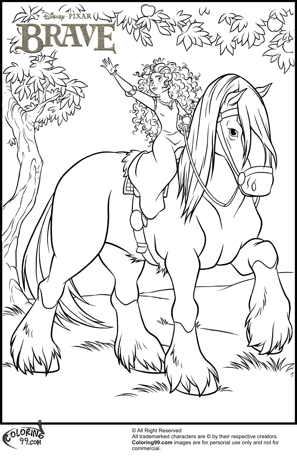 89+ Simple Princess Horse Coloring Pages Printable