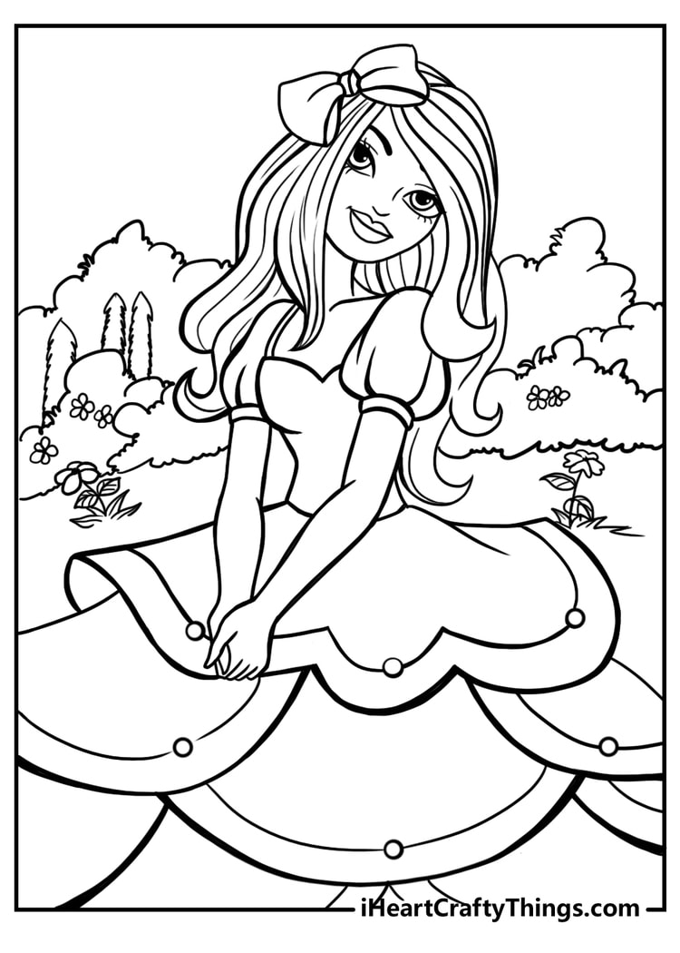 93+ Colorful Barbie School Coloring Pages Printable