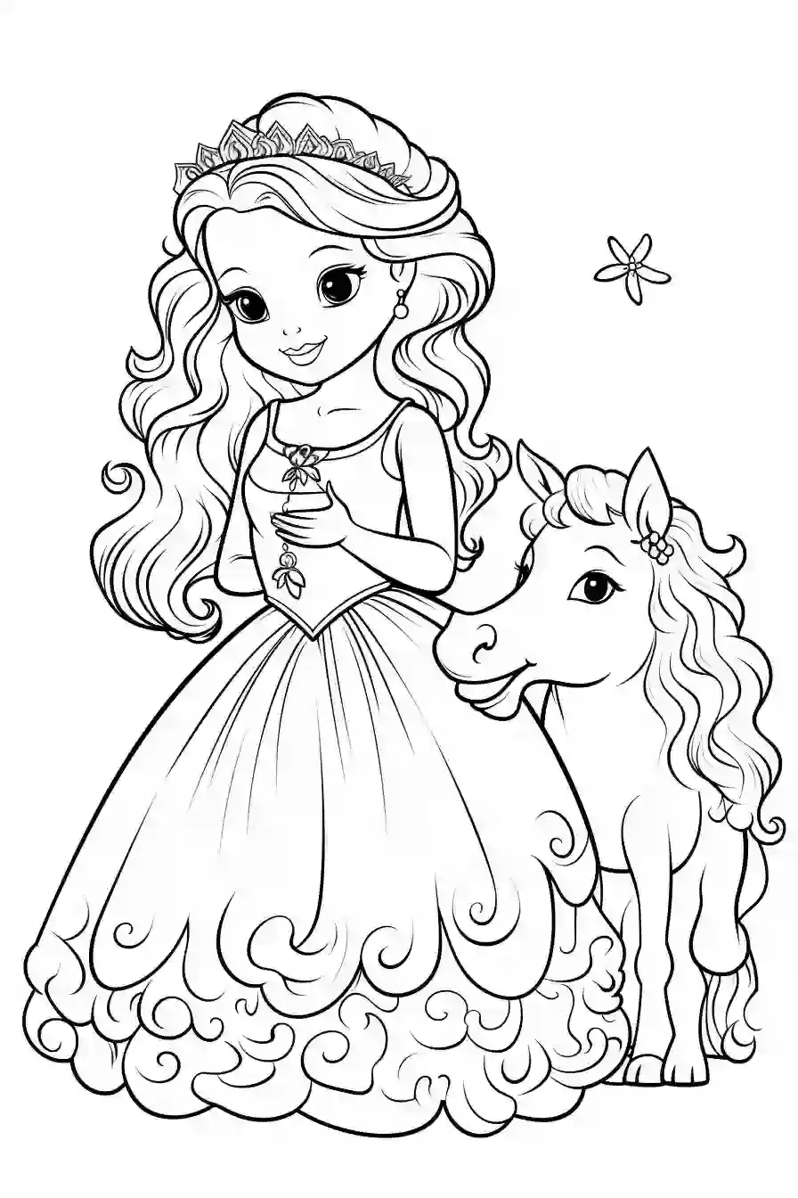 96+ New Princess Horse Coloring Pages Printable