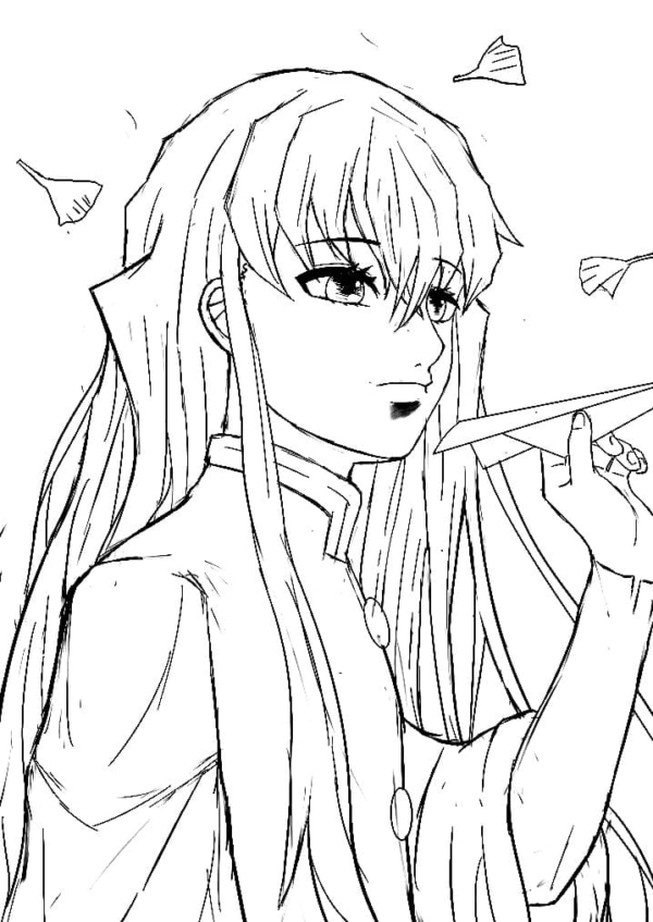 97+ Artistic Muichiro Tokito Coloring Pages Printable