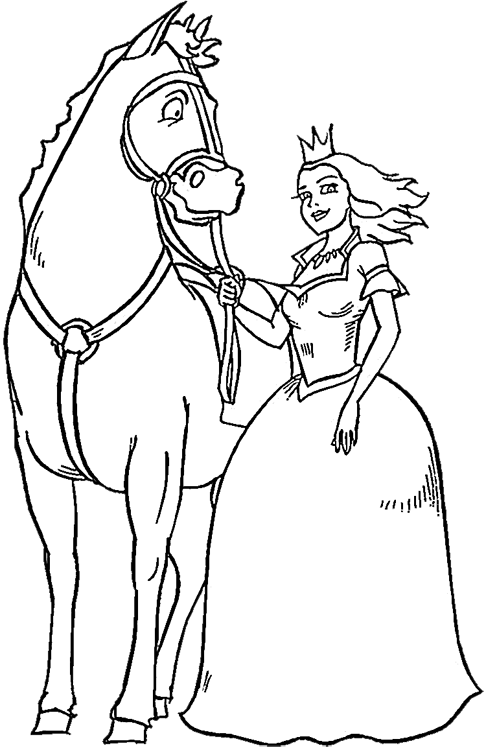 97+ Detailed Princess Horse Coloring Pages Printable