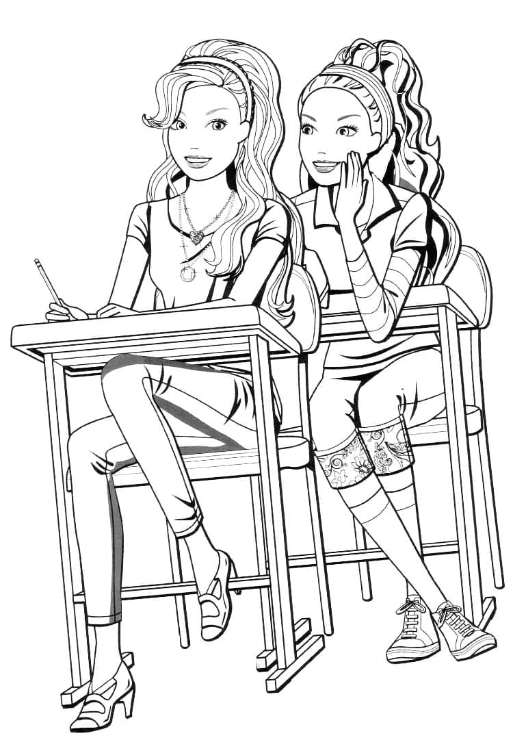 97+ Funtastic Barbie School Coloring Pages Printable