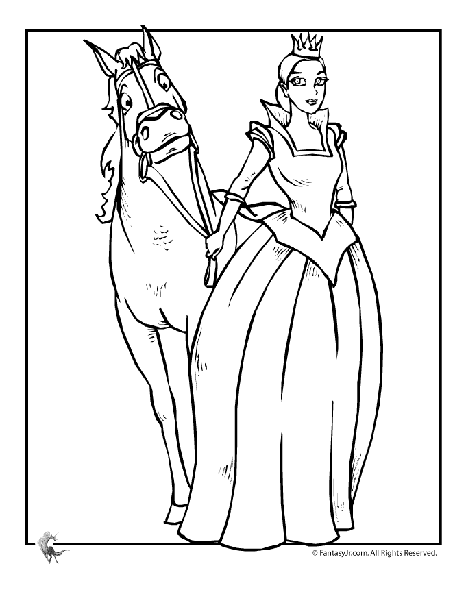 97+ Happy Princess Horse Coloring Pages Printable