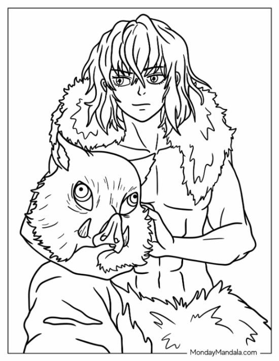 36+ Aesthetic Inosuke Coloring Pages Realistic