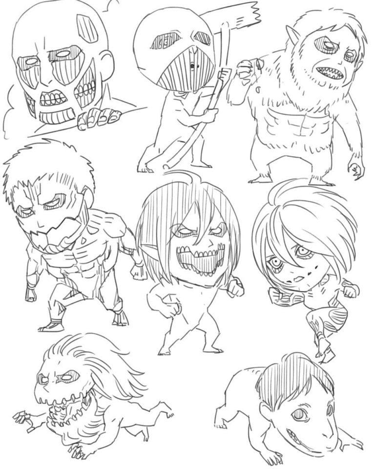 31+ Colorful Attack On Titan Coloring Pages PDF Printable