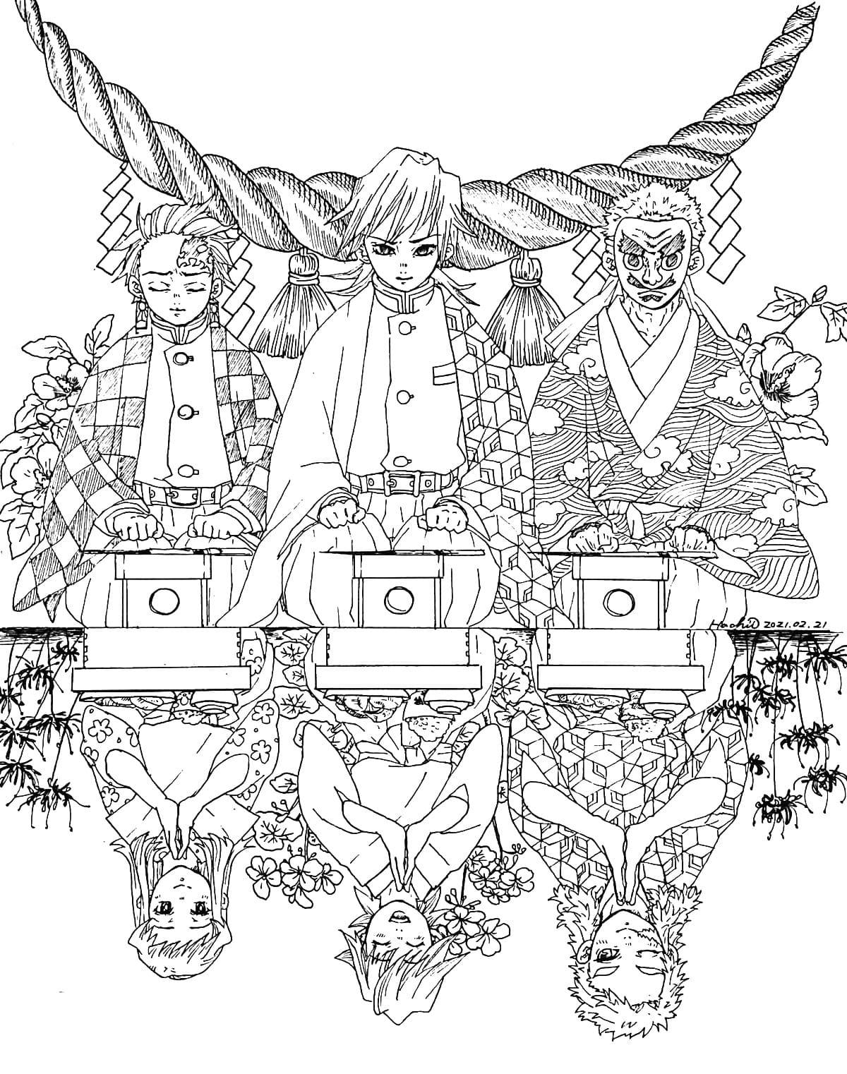 34+ Engaging Demon Slayer Girls Outline Coloring Pages for Educational