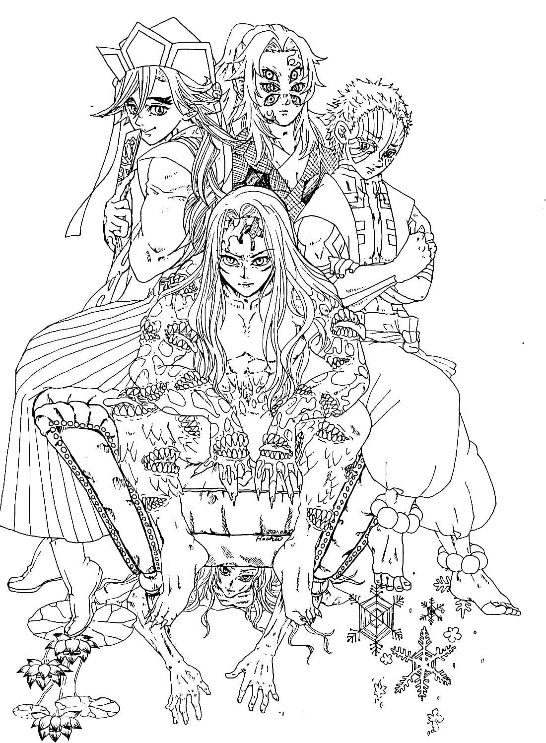 43+ Adorable Demon Slayer Girls Outline Coloring Pages Cute