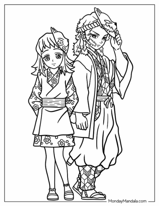 132+ Festive Demon Slayer Coloring Pages Sabito Printable