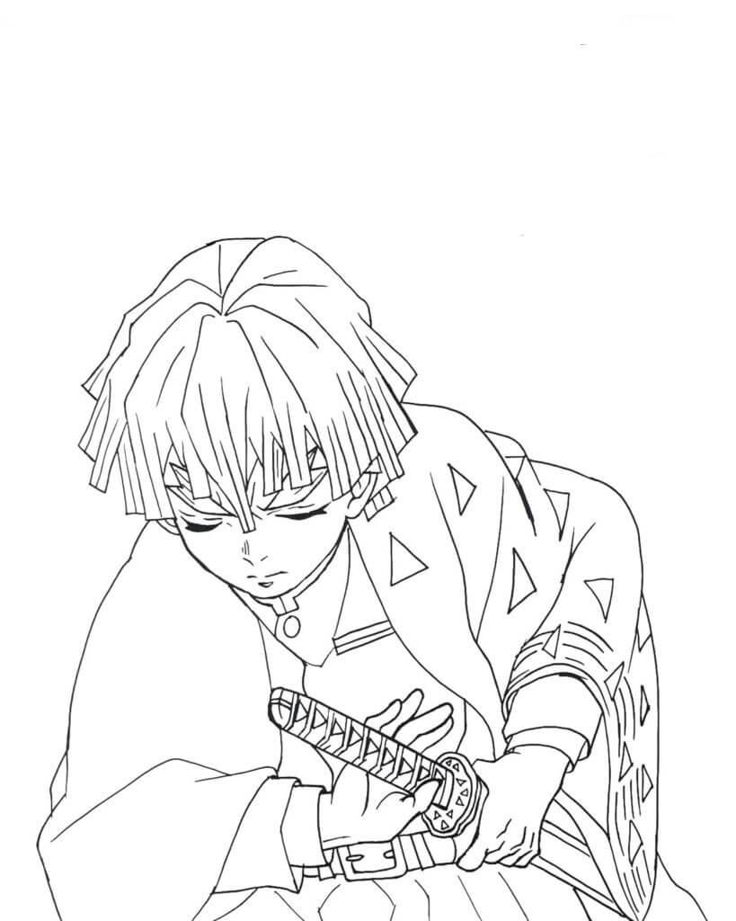 36+ Top Zenitsu Agatsuma Coloring Pages Free Printable