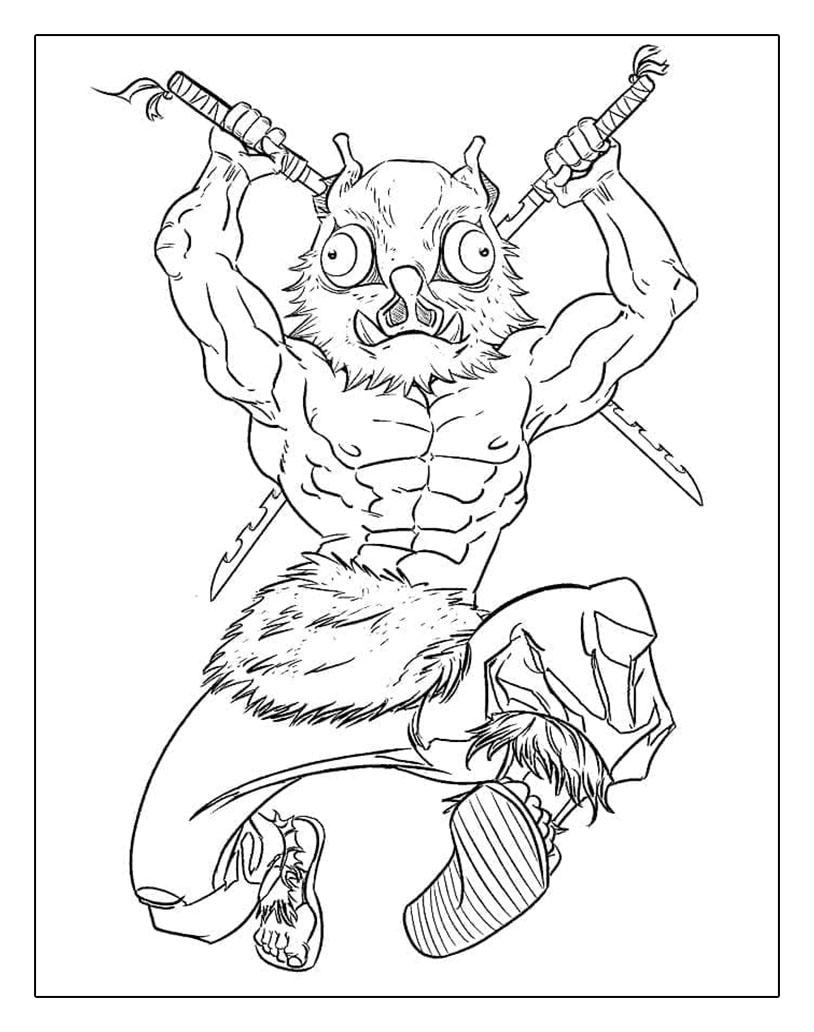 30+ Relaxing Inosuke Coloring Pages PDF Printable