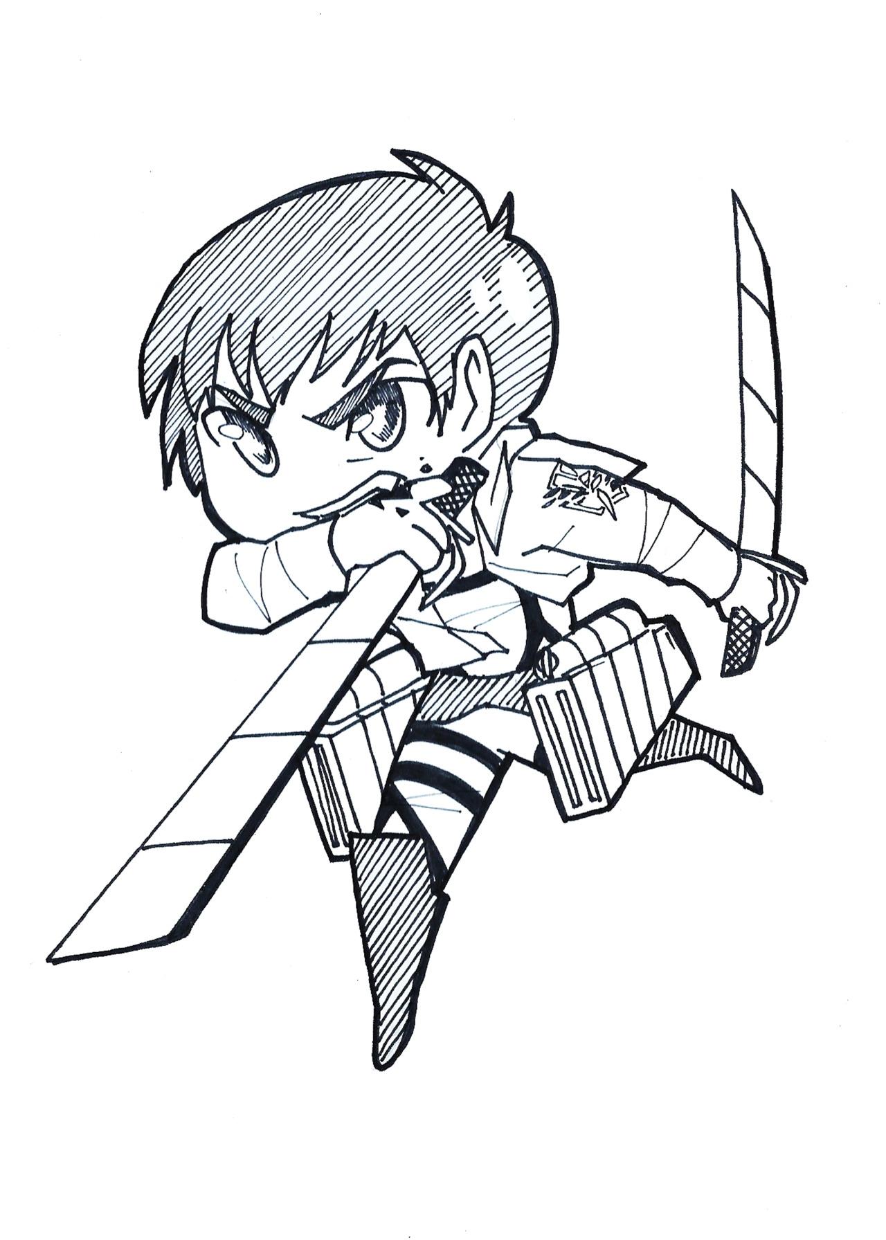 47+ Detailed Attack On Titan Coloring Pages Easy Kids