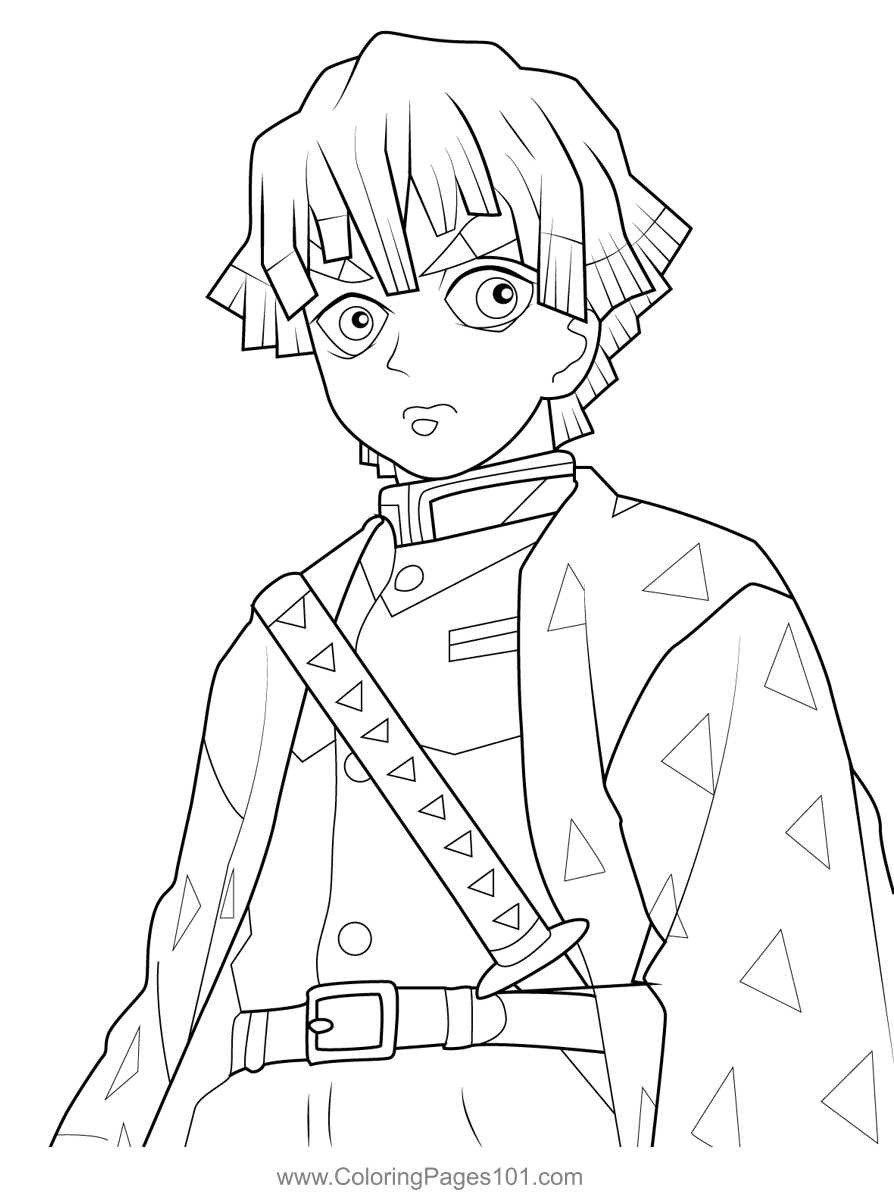 49+ Lovely Zenitsu Agatsuma Coloring Pages Simple