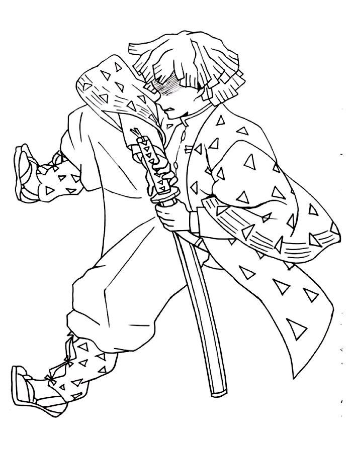 44+ Lovely Zenitsu Agatsuma Coloring Pages Aesthetic