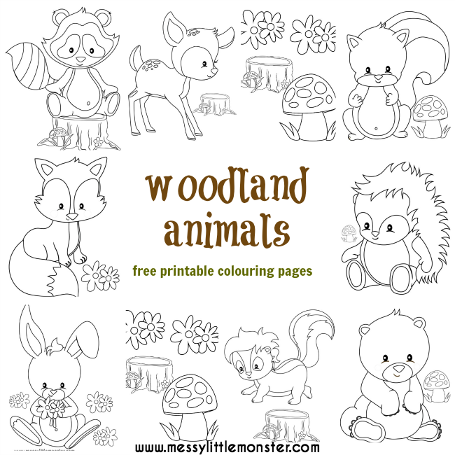 10 Free Printable Woodland Animal Coloring Pages for Kids