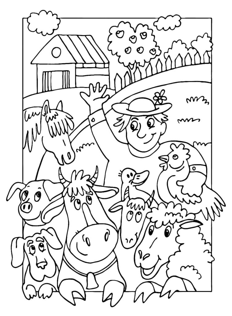 10 Farm Animal Coloring Pages Horse 10