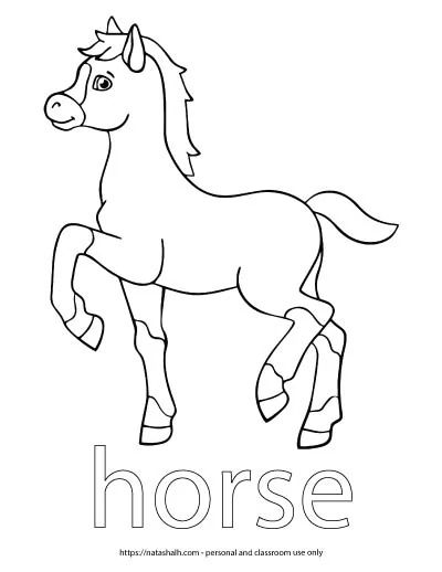 10 Farm Animal Coloring Pages Horse 4