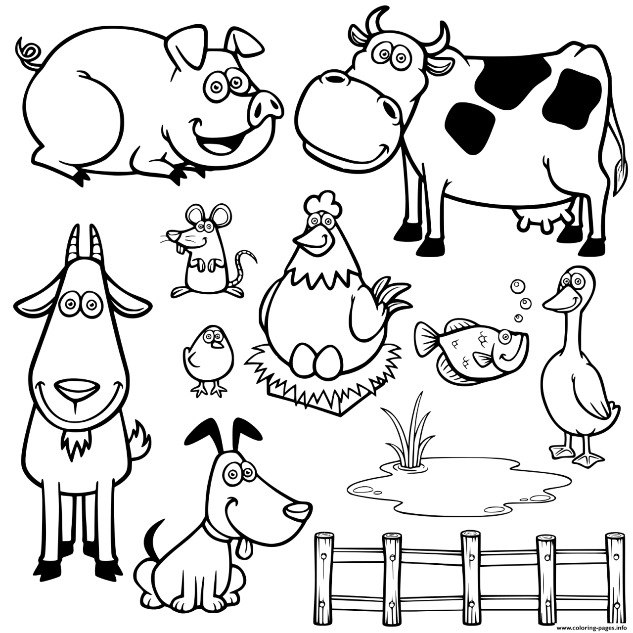 10 Fun Animal Coloring Pages Farm for Kids