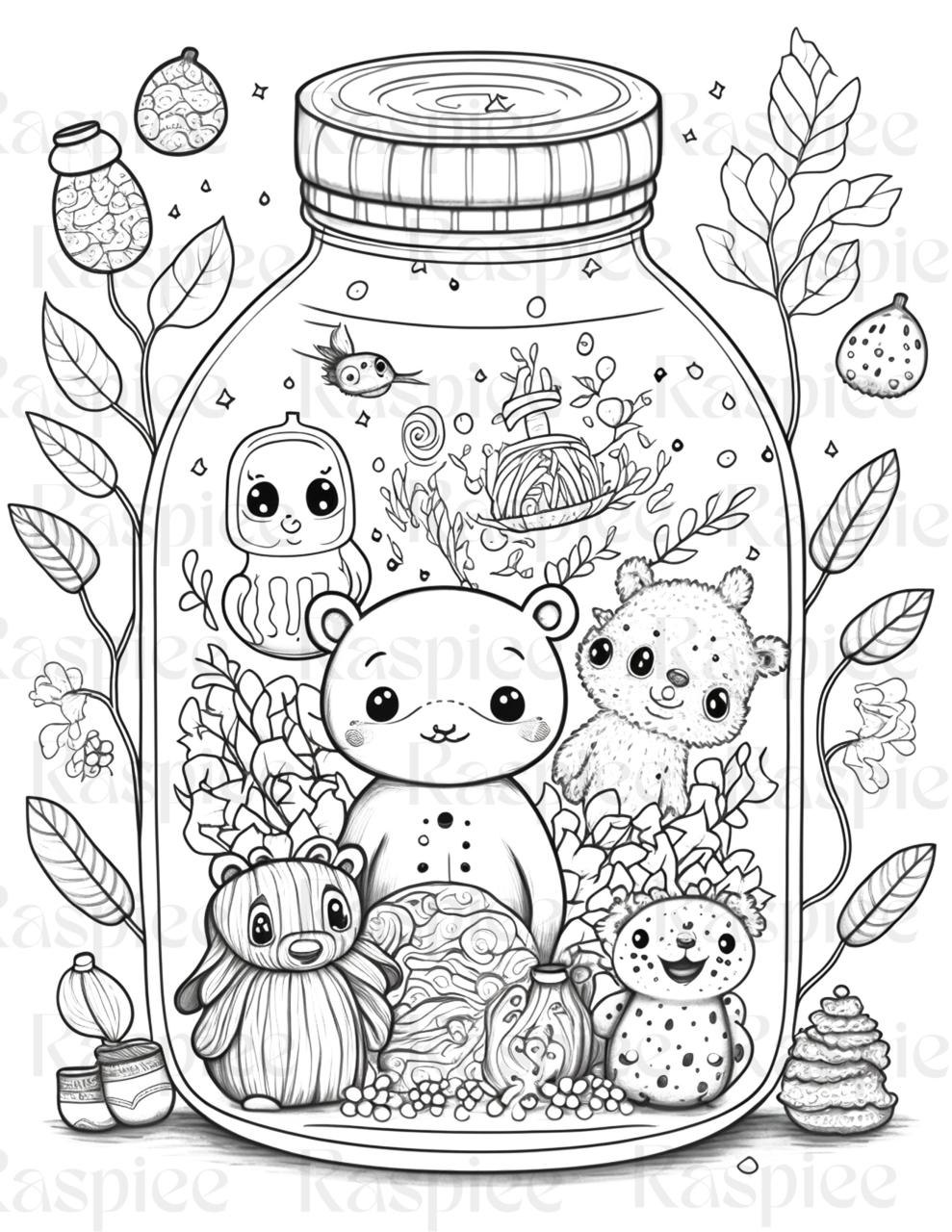 10 Unique Animal in Jar Coloring Pages for Creative Fun