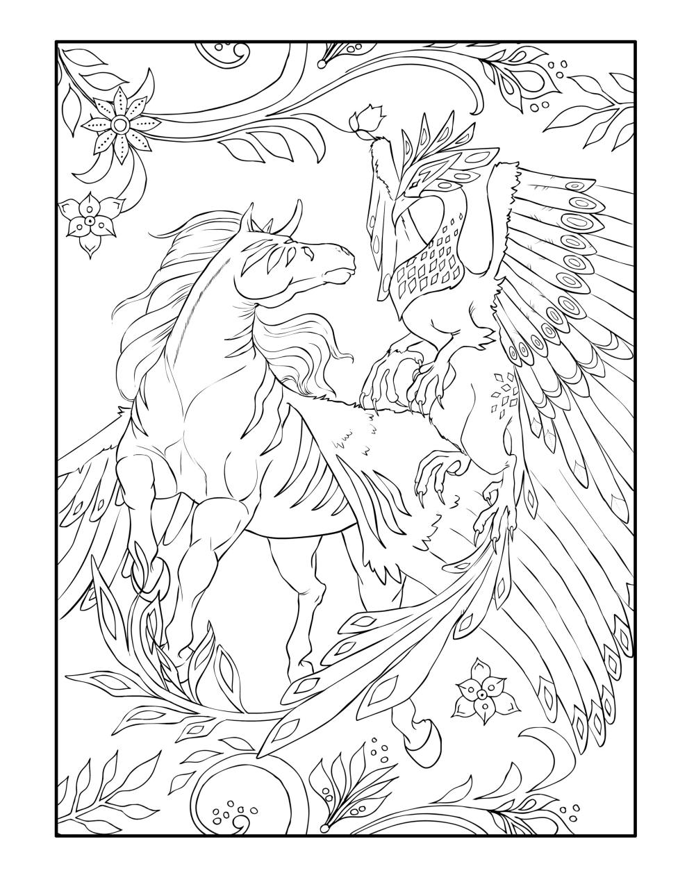 10 Mythical Creature Animal Coloring Pages For Adults: Unleash Your Inner Artist