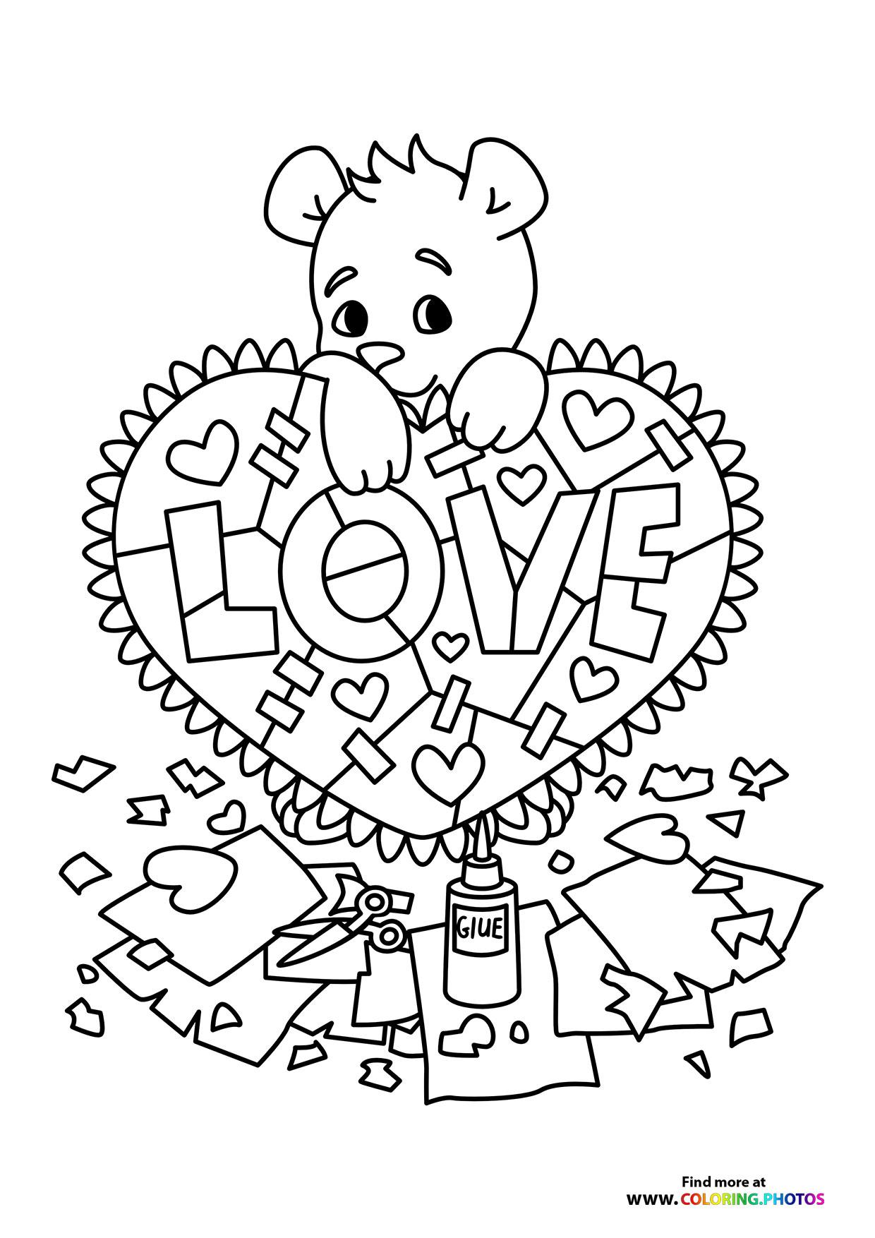 50+ Printable Valentine Animal Coloring Pages PDF Printable