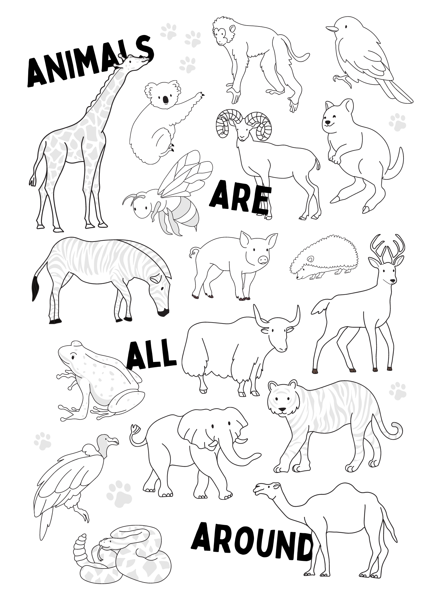 45+ Best of Animal Coloring Pages Free Printable For Kids Colored