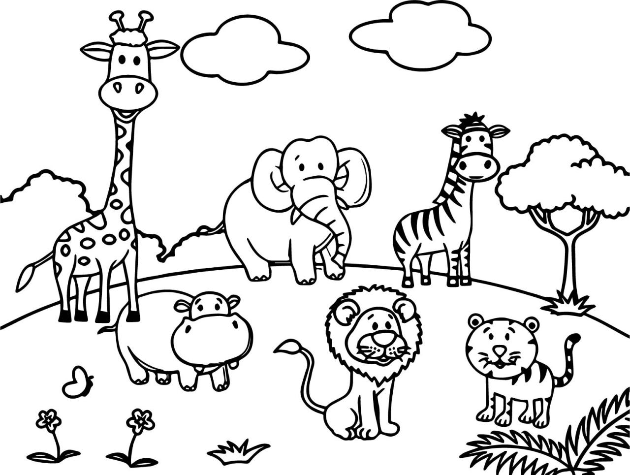 10 Cartoon Animal Coloring Pages for Kids and Adults