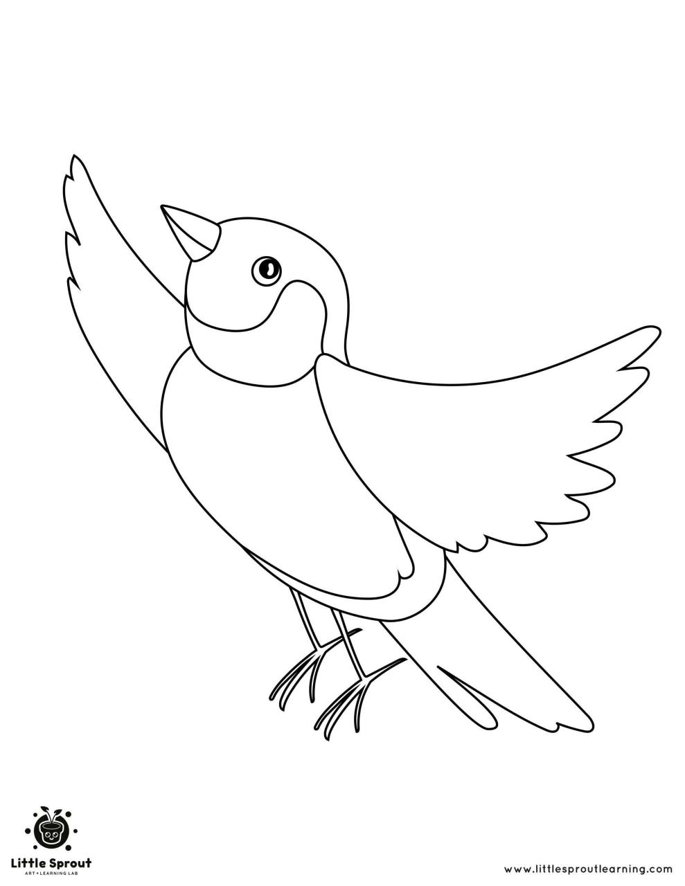 10 Adorable Flying Bird Coloring Pages to Download and Unleash Your Creativity