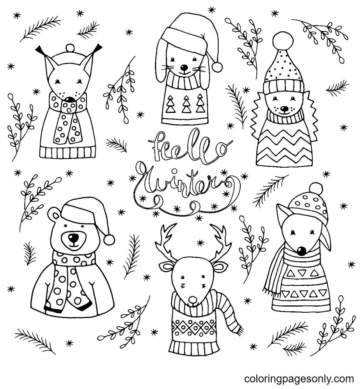 10 Christmas Animal Coloring Pages for Festive Fun