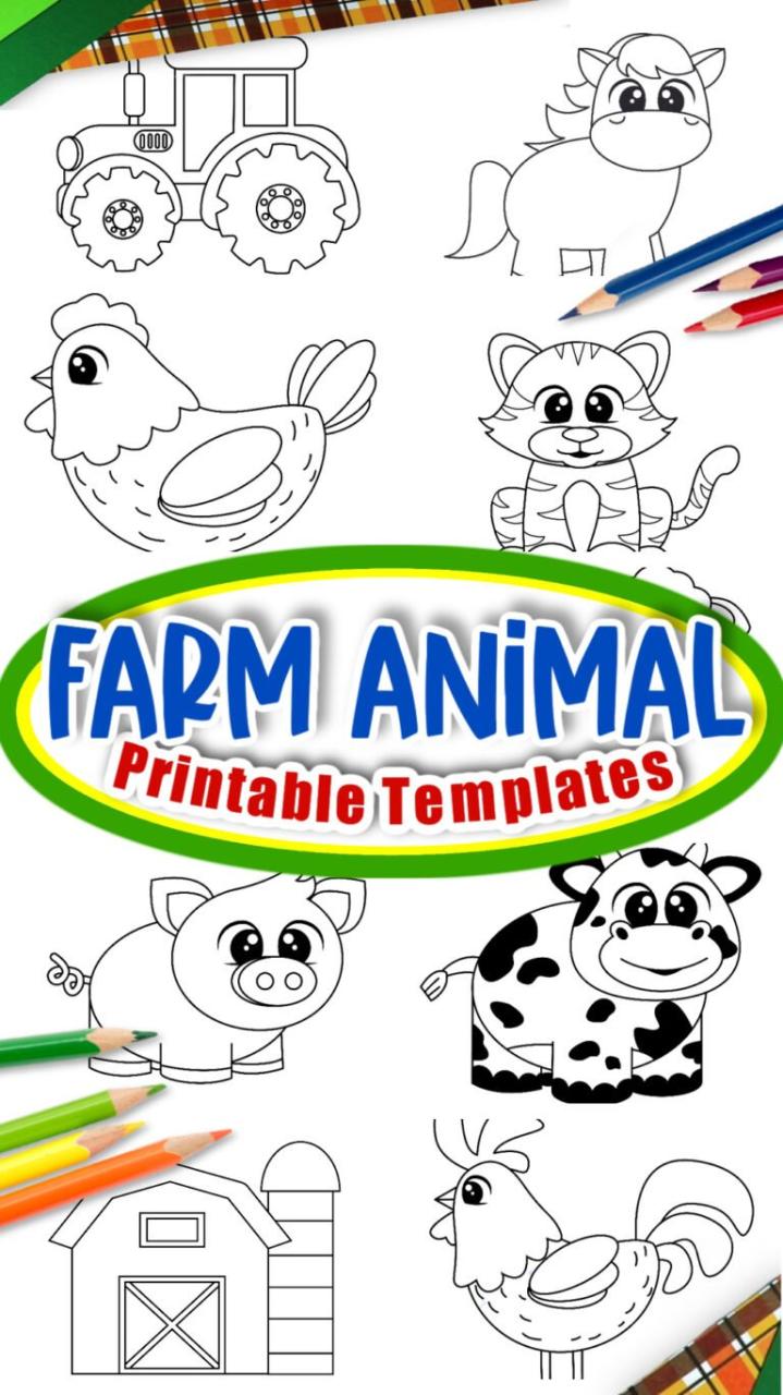 10 Free Printable Farm Animal Templates for Kids: Unleash Their Creativity and Farm-tastic Fun