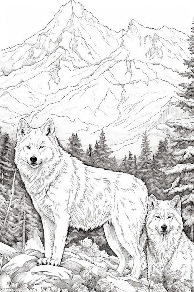 10 Wild Wolf Animal Coloring Pages for All Ages