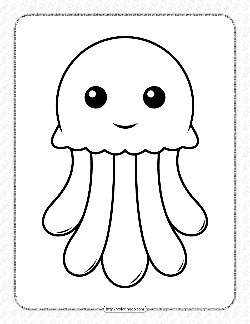 49+ Printable Animal Coloring Pages Jellyfish Sheets Printables