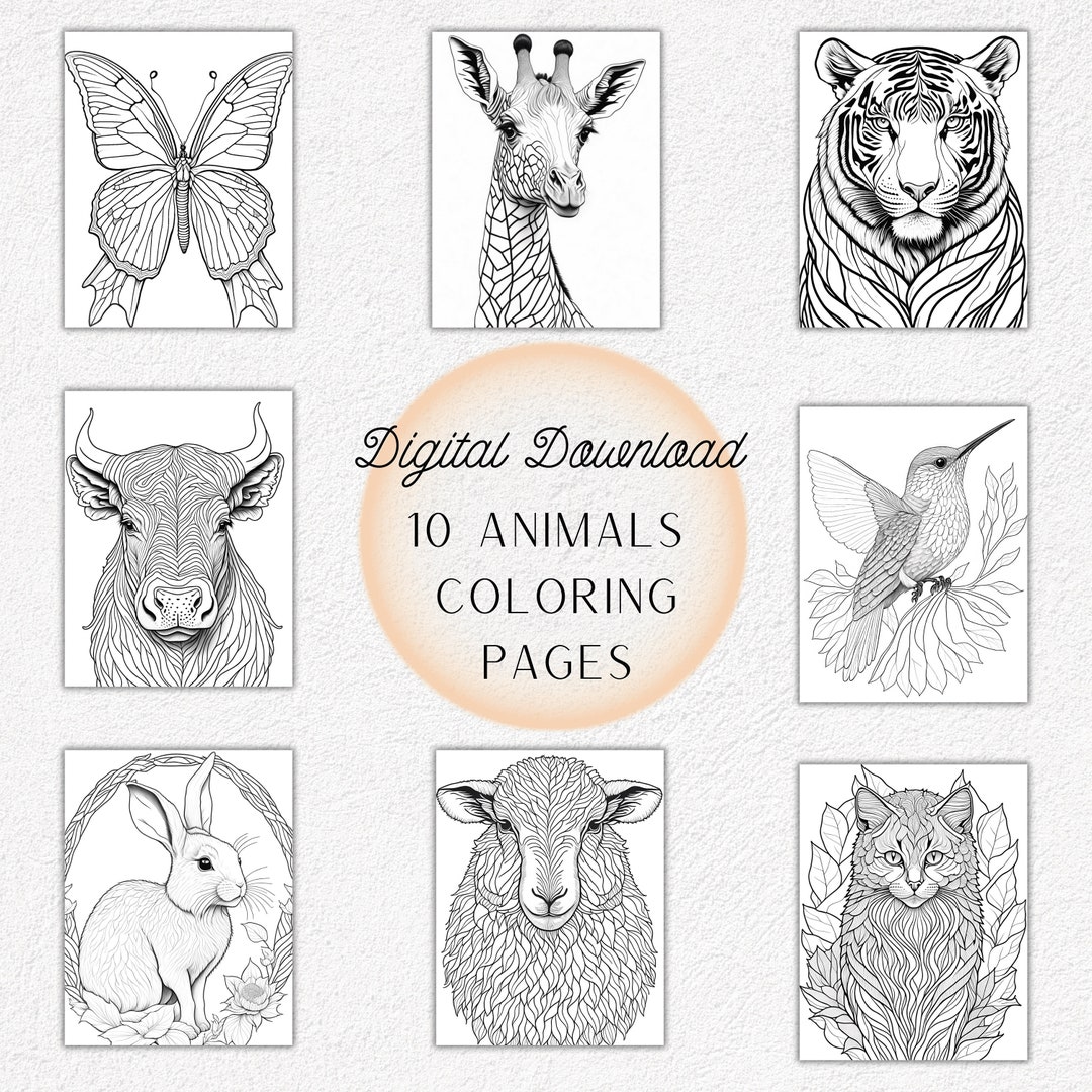 10 Easy Realistic Animal Coloring Pages for a Relaxing Escape